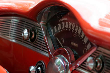 ST MICHALES, MARYLAND - USA - APRIL 26 2019 - Vintage old car parade in old town village streets...