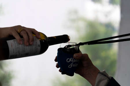 ST MICHALES, MARYLAND - USA - APRIL 26 2019 - the annual Wine tasting venue WineFest, old town is full of touristsのeditorial素材