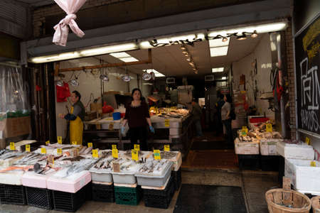 NEW YORK, USA - MAY 4 2019 - Chinatown streets markets and shops full of tourist and local peopleのeditorial素材