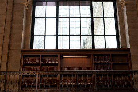 NEW YORK, USA - MAY 4 2019 - Interior of Public Library on 5th avenue open to public and touristsのeditorial素材