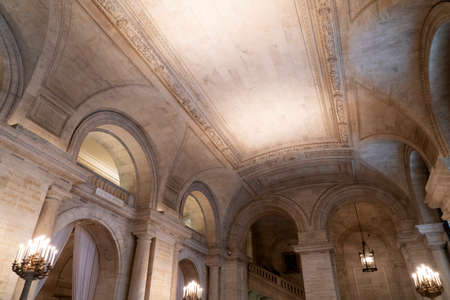 NEW YORK, USA - MAY 4 2019 - Interior of Public Library on 5th avenue open to public and touristsのeditorial素材