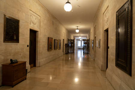 NEW YORK, USA - MAY 4 2019 - Interior of Public Library on 5th avenue open to public and touristsのeditorial素材