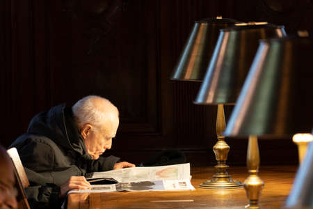 NEW YORK, USA - MAY 4 2019 - Interior of Public Library on 5th avenue open to public and touristsのeditorial素材