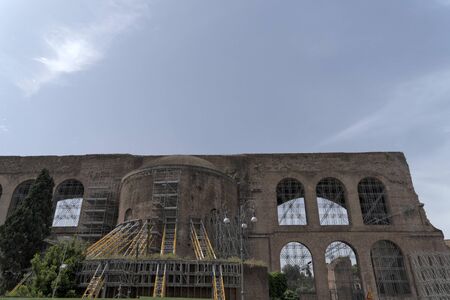 imperial forums in rome restoration maintananceの写真素材