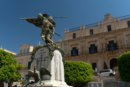 NOTO, ITALY - JUNE 30 2019 - II World War historic commemoration of 10 july 1943 landing Husky operation of americans in sicily with soldiers of all countries.のeditorial素材