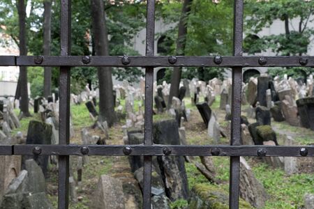 jewish old cemetery in prague detail