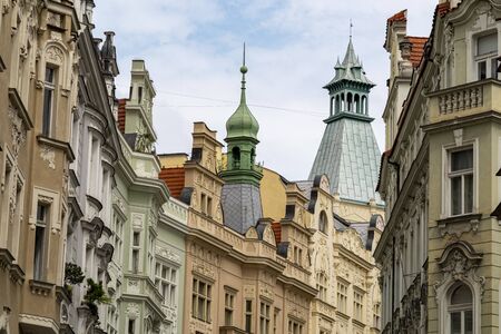 Prague old buildings view panorama cityscapeの写真素材