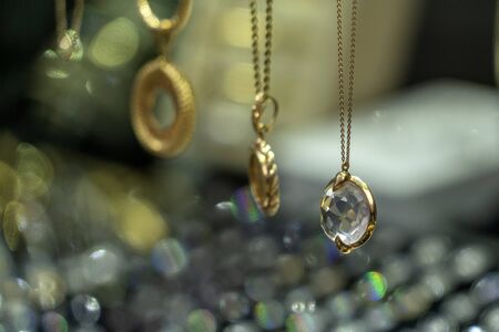 Luxury Jewellery shop detail close up macro