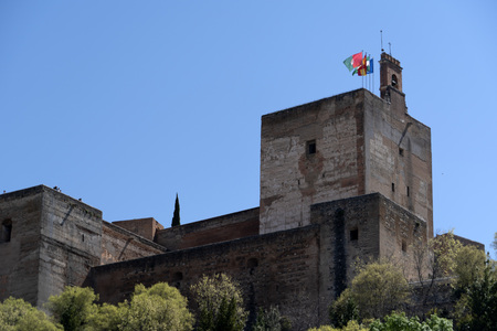 Alhambra castle in Granada Spain viewのeditorial素材