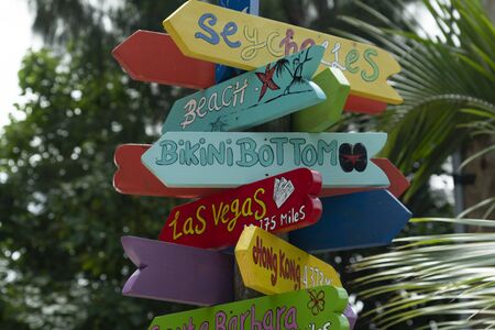 cities of the world distance many colors signの写真素材