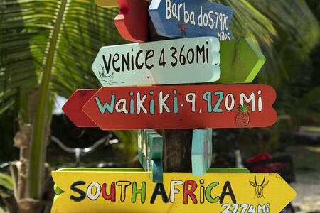 cities of the world distance many colors signの写真素材