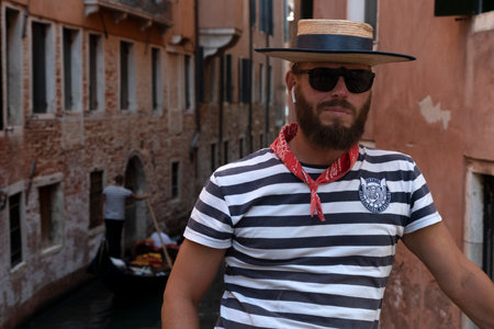VENICE, ITALY - SEPTEMBER 15 2019 - Venice is one of the most visited town in the world. Most of the tourist take the romantic gondola tourのeditorial素材