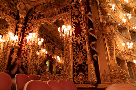 VENICE, ITALY - SEPTEMBER 15 2019 - La Fenice Theater was totally rebuilt after the fire of 1996のeditorial素材