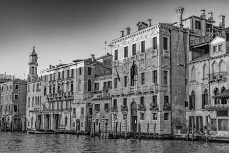 Rialto bridge Canal Grande Venice view at sunsetの写真素材