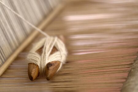 Ancient textile machine close up detailの写真素材