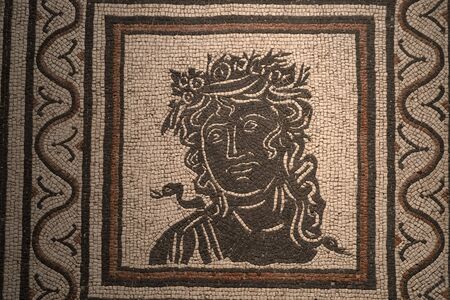 medusa Ancient roman mosaic detail close up