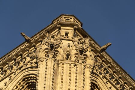 Notre dame Paris before burning detailの写真素材