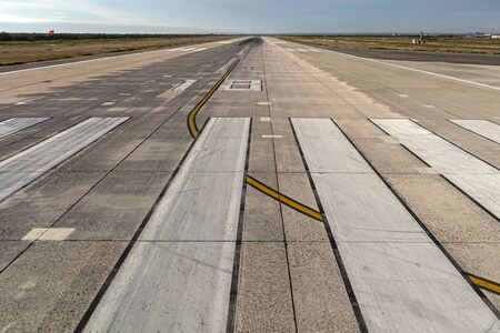 small airport landing strip before take off