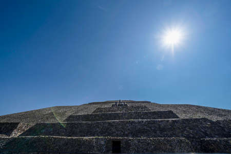 MEXICO CITY, MEXICO - JANUARY 30 2019 - Tourist at Teotihuacan pyramid ancient ruins one of the country most famous and visited archeological sitesのeditorial素材