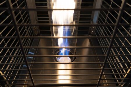 Gas heater detail with flame