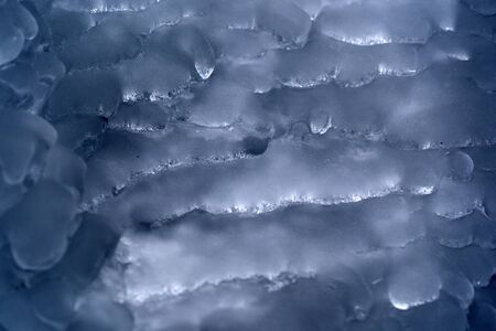 icicles frozen ice on tree branches in Winter seasonの写真素材