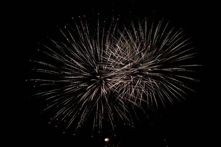 real fireworks on black background