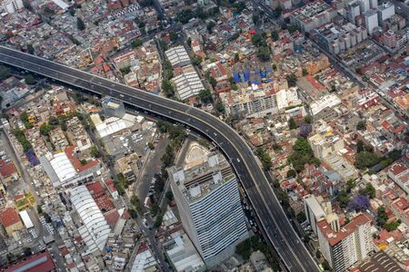 mexico city aerial view panorama cityscape
