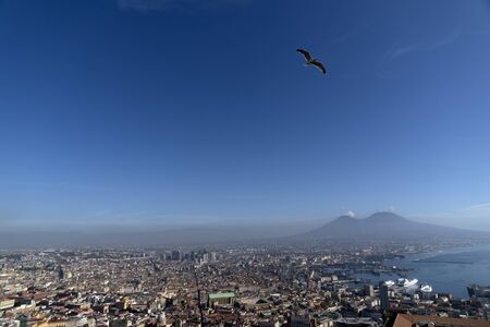 Naples view from Castle Saint Elmo panoramaの写真素材