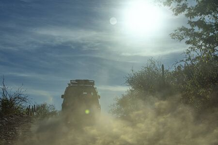 offroad driving in Mexico baja california landscape beautiful colors panorama desert road