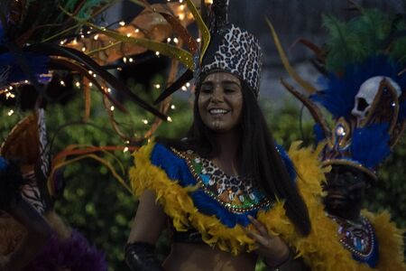LA PAZ, MEXICO - FEBRUARY 22 2020 - Traditional Baja California Carnival with thousand of people,...