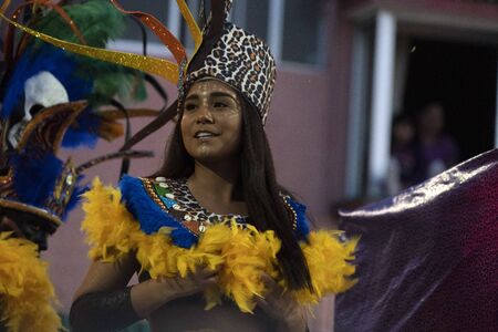 LA PAZ, MEXICO - FEBRUARY 22 2020 - Traditional Baja California Carnival with thousand of people,...