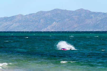 LA VENTANA, MEXICO - FEBRUARY 16 2020 - La Ventana in english the window beach is a super fun for american kite surfersのeditorial素材