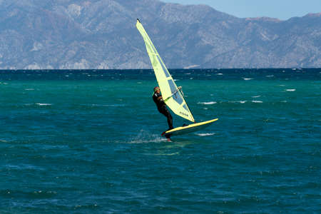 LA VENTANA, MEXICO - FEBRUARY 16 2020 - La Ventana in english the window beach is a super fun for american kite surfersのeditorial素材