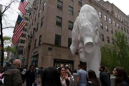 NEW YORK, USA - MAY 5 2019 -  Frieze Sculpture is a art initiative, presented at Rockefeller Center,...