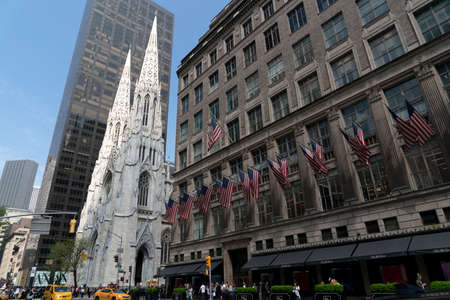NEW YORK, USA - MAY 5 2019 - NYC streets in Manhattan are congested with traffic jamのeditorial素材
