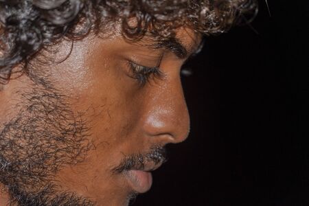 maldives man portrait fisherman at night