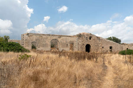 Byzantine church without roof in Vendicari reserve Noto Sicilyの写真素材