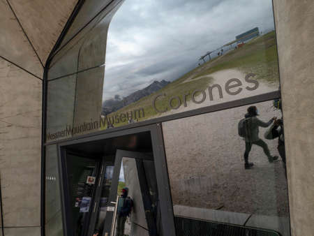 PLAN DE CORONES, ITALY - AUGUST 4 2020 - MMM Corones on Kronplatz between the Puster and Gader...