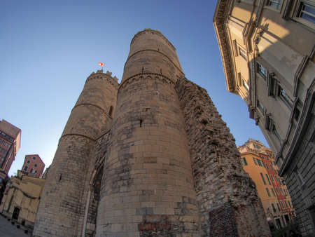 genoa old tower door gate medievalのeditorial素材