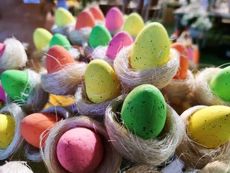Easter eggs and decorations detail