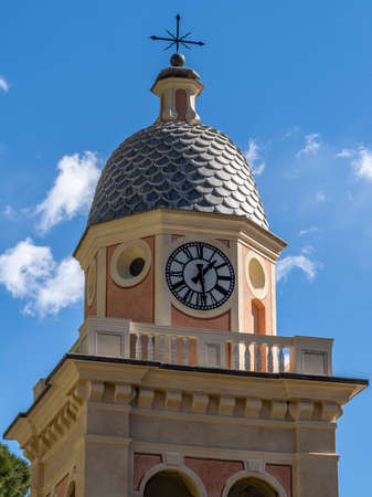 saint martin church in portofino Italy detail of tower tiles