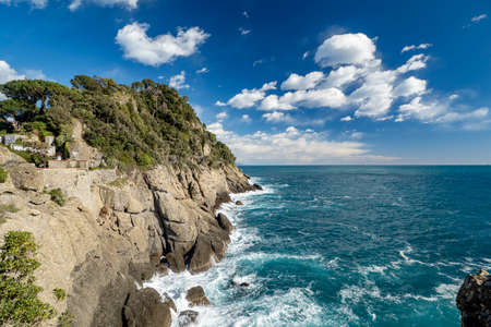 portofino rocks by the sea view panoramaの写真素材