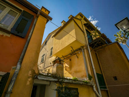 Portofino pictoresque village Italy colorful buildings detailの写真素材