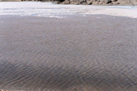 Sea salt saline factory in Baja California desert Mexico