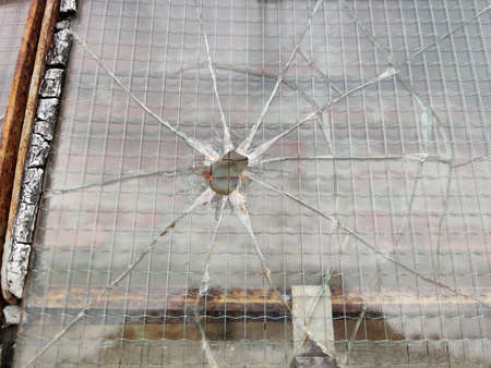 real gun bullet broken window glass
