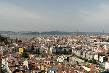 Lisbon aerial view panorama landscape cityscapeの写真素材