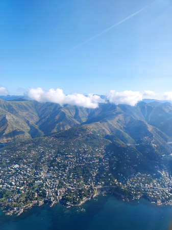 genoa italy aerial view from airplane