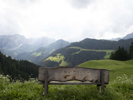 Dolomites panorama on cloudy day landscapeの写真素材