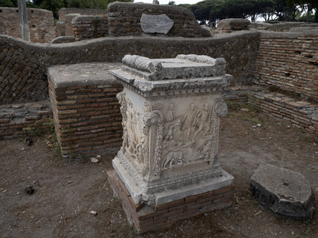 old ancient ostia archeological site ruinsの写真素材