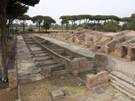 old ancient ostia archeological site ruinsの写真素材